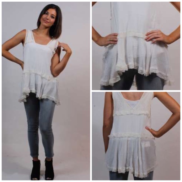 🎉Final Sale🎉Free People Ruffle Trapeze Top - Picture 2 of 4